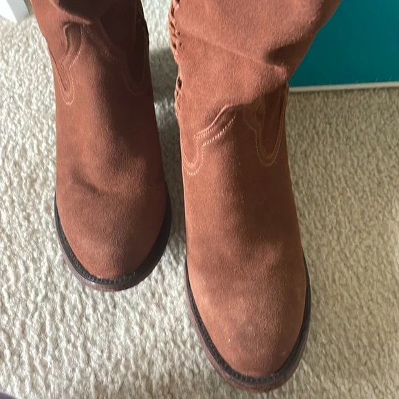 Lane “Plain Jane” Suede Boots in Cognac - Picture 8 of 13